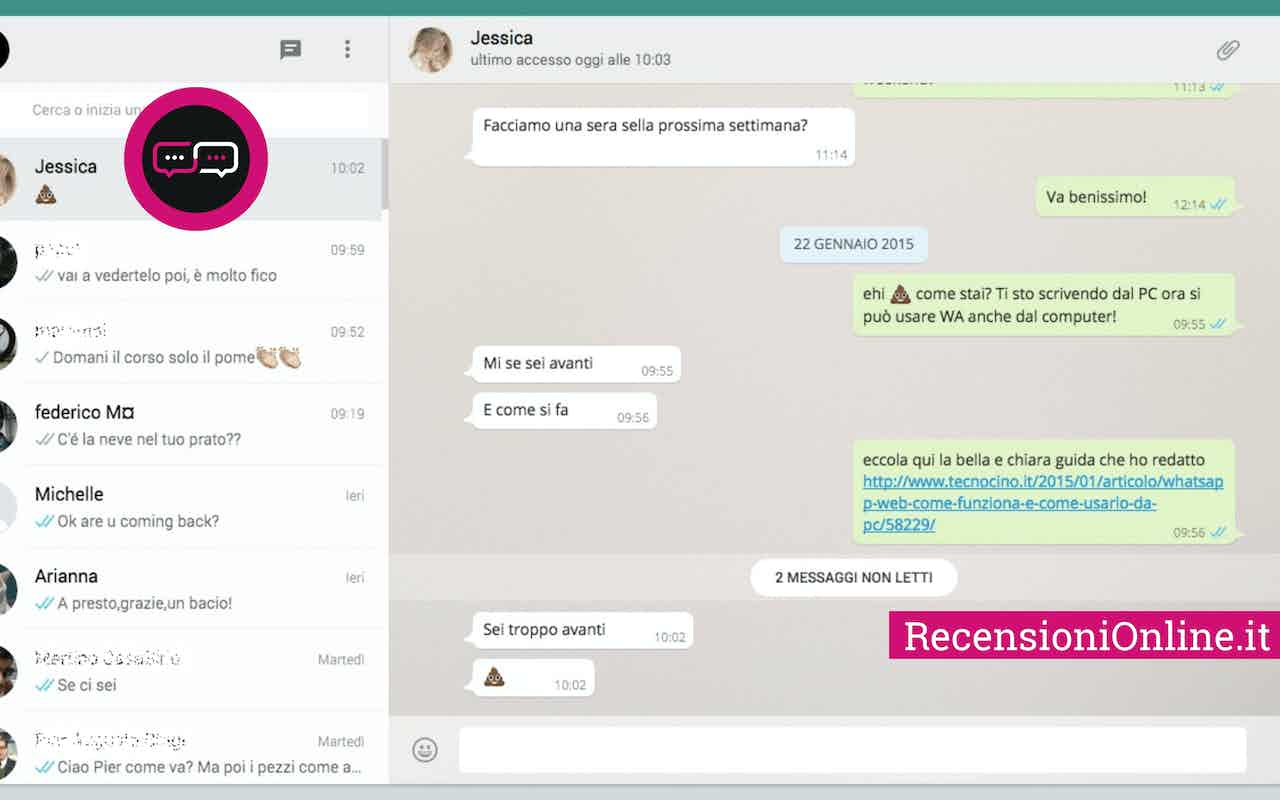 whatsapp web RecensioniOnline.it