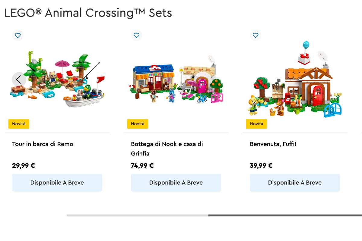 Alcuni set dei Lego Animal Crossing